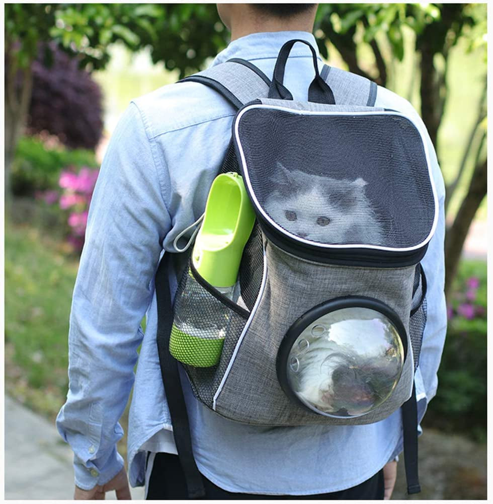 Portable Dog And Cat Water Bottle with Food Container Dishwasher Safe-Green | 3 IN1 Drinking Bottle for Pets
