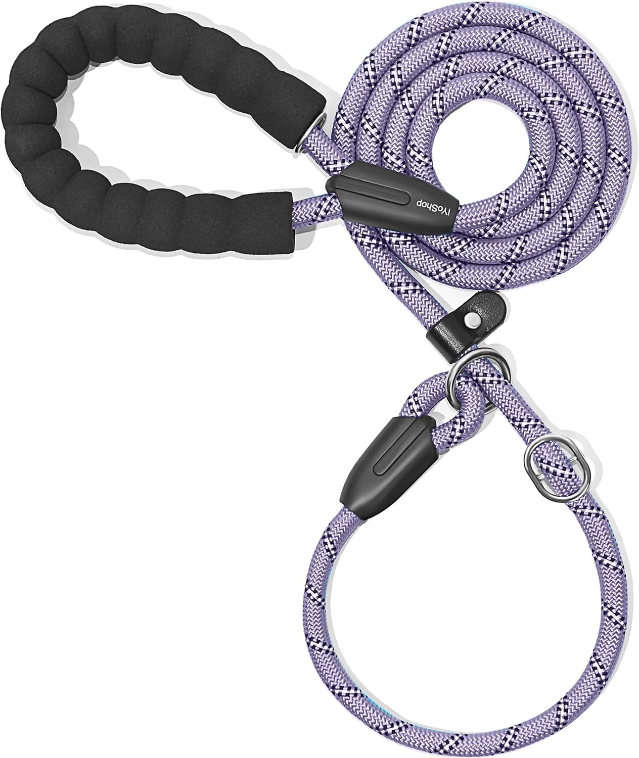 Durable Slip Lead Dog Leash with Padded Handle and Highly Reflective  (3/8" X 6 FT, Lavender)