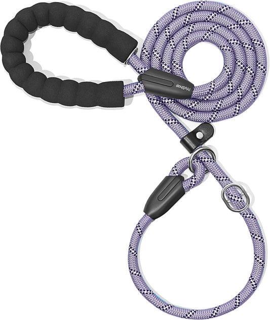 Durable Slip Lead Dog Leash with Padded Handle and Highly Reflective  (3/8" X 6 FT, Lavender)